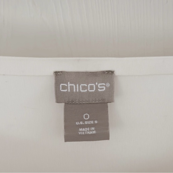 Chicos Asymmetrical Hem Scuba Tunic Cream White Minimal Minimalist Size O Small - Picture 9 of 14